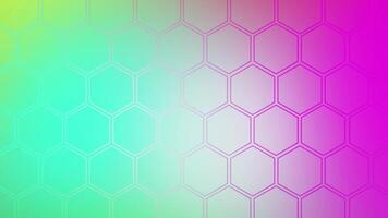 faszinierend sechseckig Muster mit ein glatt Gradient Überleitung von Rosa zu Grün und Gelb video