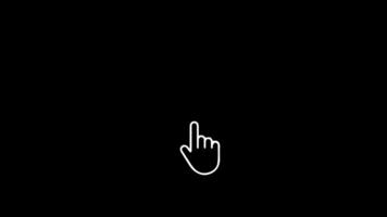 Animated hand cursor icon for user interface design and website interaction video