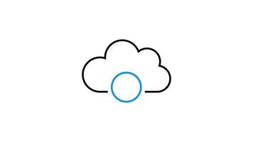 animerad moln ladda upp ikon sekvens demonstrera data överföra och moln lagring video