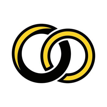 enclavamiento anillos logo un símbolo de unidad, conexión, y compromiso vector