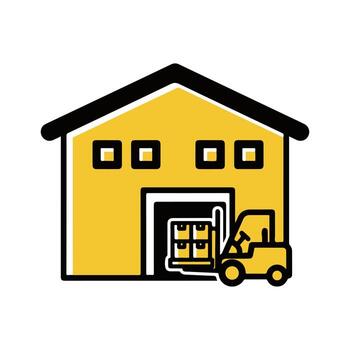 Warehouse Operations Forklift Loading Cargo for Distribution vector