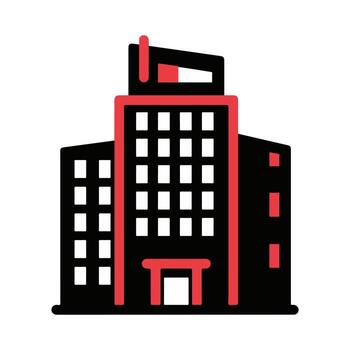 ilustración de moderno edificio. sencillo arquitectónico icono aislado en un blanco antecedentes para diseño vector