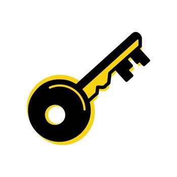 dorado llave en blanco fondo, un simbólico dorado llave ilustración, representando seguro acceso, crucial soluciones, y el capacidad a desbloquear importante conceptos para varios aplicaciones vector