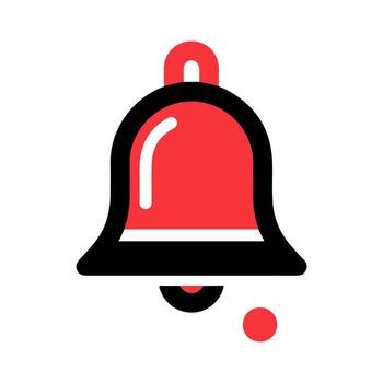 Modern Digital Notification Bell Icon with Red Alert Dot Symbolizing Important Updates, Reminders, and Incoming Messages for Applications and Websites vector