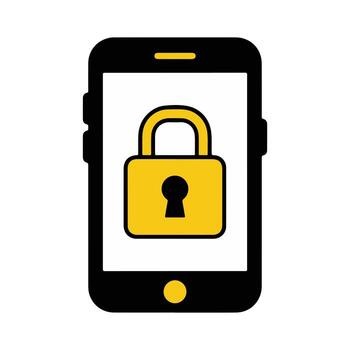 Mobile Phone Security Protecting Your Data with a Lock Icon on a Smartphone Screen vector