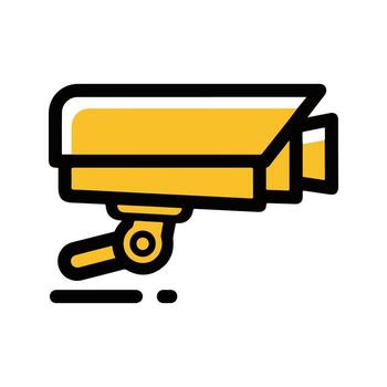 Modern flat design icon of a surveillance camera symbolizing security, safety, and observation technology vector