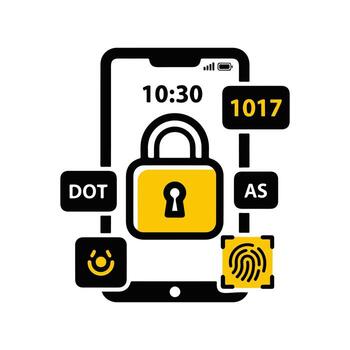seguro móvil datos un visual guía a teléfono inteligente seguridad y digital la seguridad medidas vector