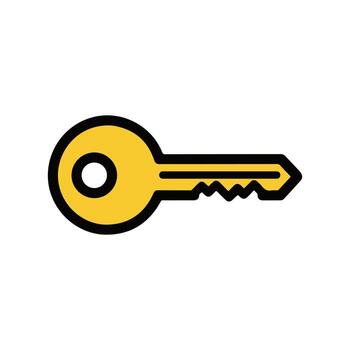 A symbolic golden key illustration, representing secure access, crucial solutions, and the ability to unlock important concepts for various applications vector