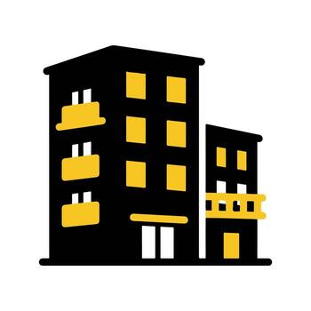 dibujos animados casa con un edificio .simple arquitectónico icono aislado en un blanco antecedentes para diseño vector