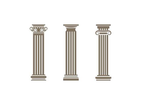 romano columna colocar, griego pilar antiguo arquitectura, Grecia antiguo dórico, iónico, corintio columnas romano columna colocar, griego pilar, antiguo arquitectura vector