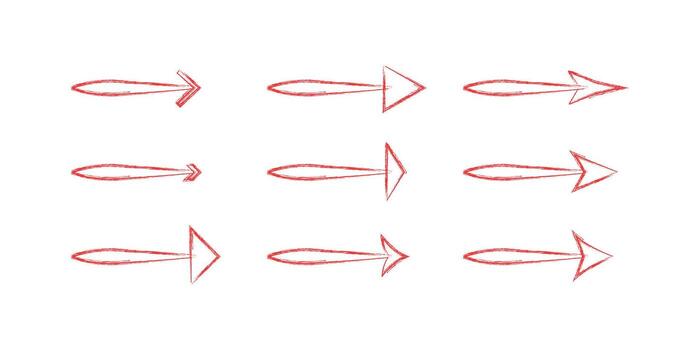 Chalk Scribble Big set of different arrows on white background vector