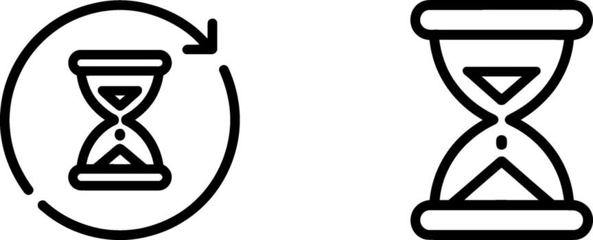 Hourglass icons representing time passage and reloading concepts vector
