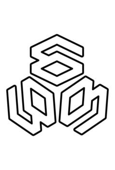 Abstract geometric number 666 outline. A bold and modern 666 logo. Futuristic numbers 666 in a triangular design. vector