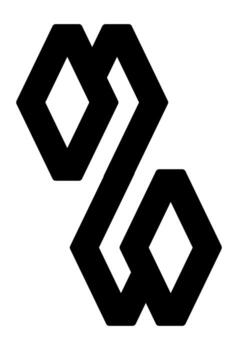 Abstract geometric logo with interlocking M and W. A bold and modern M and W logo. Futuristic letters MW in an abstract design. vector