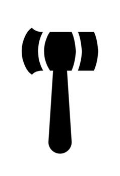 A solid abstract hammer. A simple icon of a hammer. A stylized gavel or mallet. vector