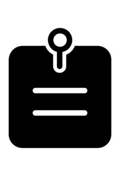 un pequeño pegajoso Nota con un chincheta. un clavado papel memorándum icono. un Nota y un chincheta símbolo. vector