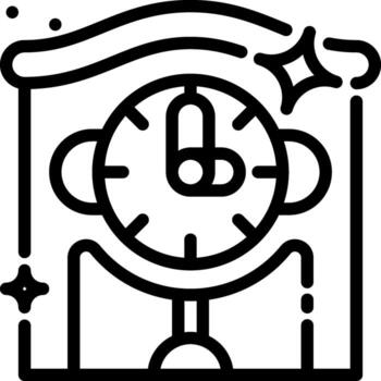 Cuckoo clock icon clock on a stand with a banner above it a whimsical timekeeping illustration. vector