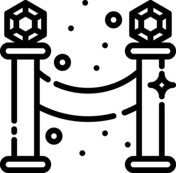 Barrier icon velvet rope barrier with sparkling posts represents exclusivity creating a stylish visual deterrent. vector