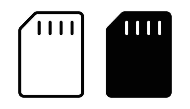 negro y blanco ilustración de un memoria tarjeta en aislado antecedentes vector