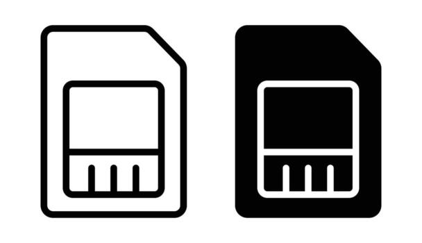 Black and White Illustration of Memory Card with Different Styles vector