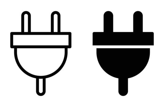 Two Varieties of Electrical Plug Outline Design for Modern Use vector