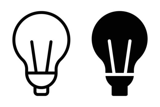 Light Bulb Outline Design in Black and White for Modern Graphics vector