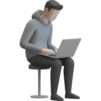 homem trabalhando em computador portátil sério png