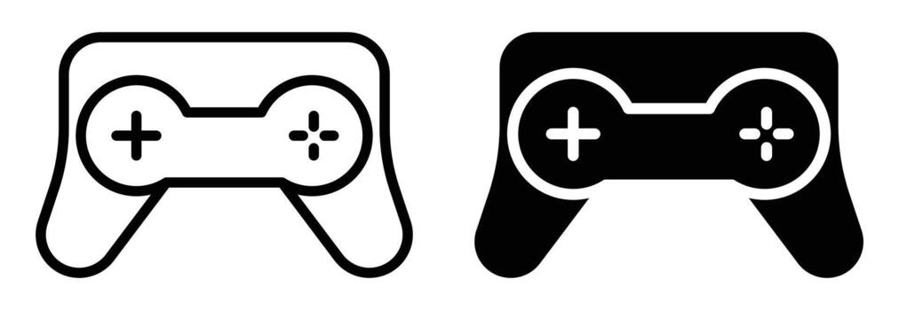 Black and White Game Controller Icon Set for Gaming Designs or Illustrations vector