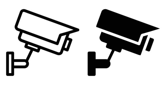 Camera Security Icon Set for Surveillance and Monitoring Use Cases vector