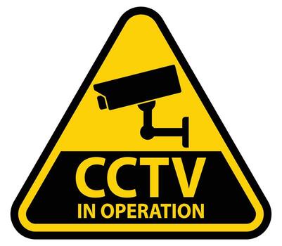 Caution Sign Indicating Closed Circuit Television Surveillance System in Use vector