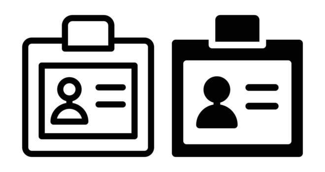 Black and White Icon of Identification Badges for Security and Access Control vector