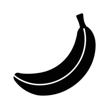 Banana Silhouette Stencil Icon vector