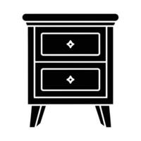 Bedside Table Silhouette Stencil Icon vector