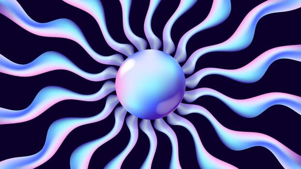 Abstract sphere with colorful waves vector