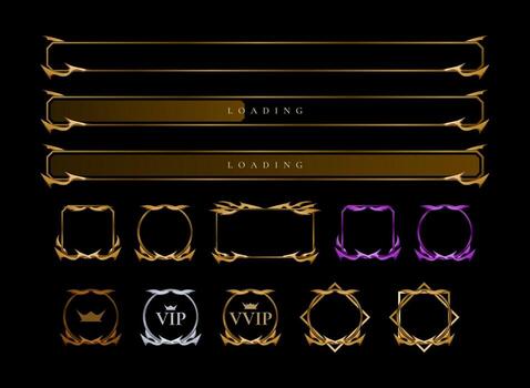 Elegant loading bars and frames design vector