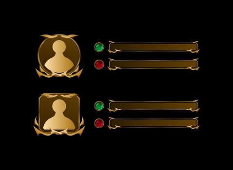 Stylized game user interface icons vector