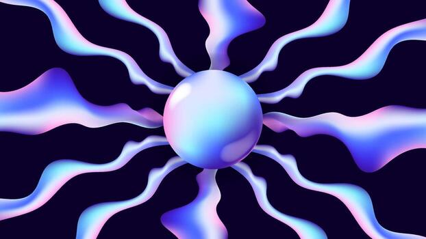 Abstract colorful flowing design with sphere vector