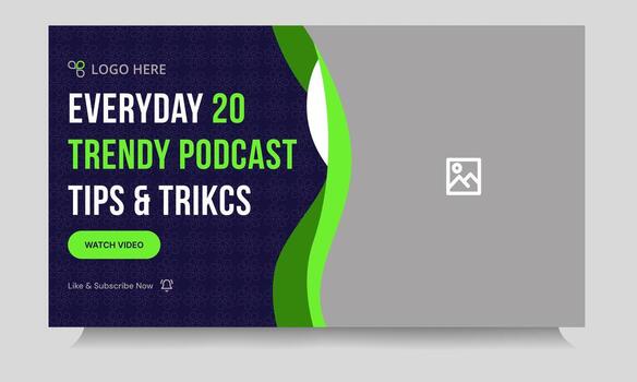 digital creativo podcast miniatura bandera diseño, podcast sonido consejos y truco cubrir bandera diseño, completamente personalizable eps 10 archivo formato vector