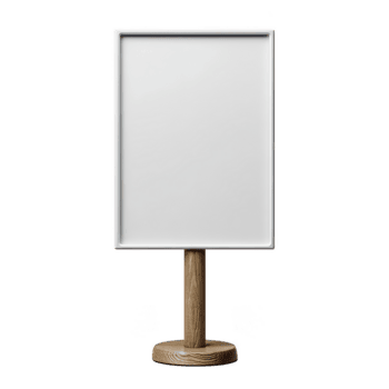 tom vit skylt på trä- stå isolerat på genomskinlighet bakgrund, perfekt för meddelande visa eller annons med rena och enkel design png