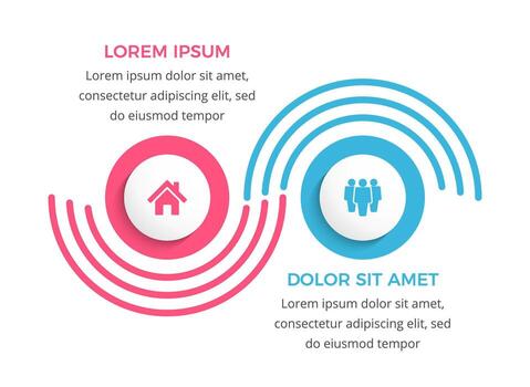 Infographic template with two options with place for your icons and text vector