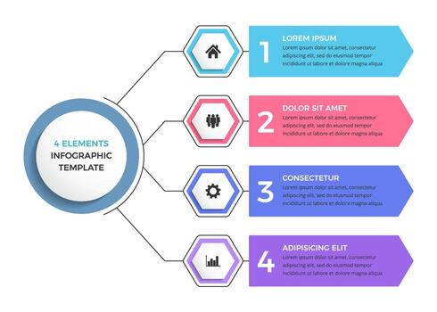 Four options - Infographic template with icons and text boxes with numbers vector
