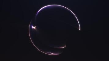 Minimal abstract glowing sphere with pantone gradient colors and smooth motion flow on dark background. Digital futuristic animation element for creative projects. Seamless loop. video