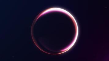 Glowing abstract pink orange gradient energy sphere with dynamic plexus connections on a dark background. Futuristic digital 4K animation in seamless loop. video