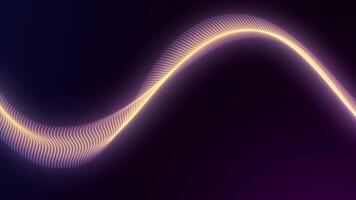 Abstract neon sine lines flowing in rhythmic wave motion with glowing colors. Futuristic smooth digital background animation in 4K loop. video