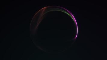 Vibrant glowing sphere with pink and green liquid gradient flowing softly on dark futuristic background. Abstract neon animation for sci-fi, modern art and technology visuals. Seamless loop. video