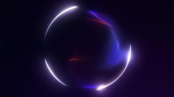 Glowing gradient sphere in vivid blue, purple and red tones rotates with smooth futuristic energy, creating a surreal abstract animation in 4K seamless loop. video
