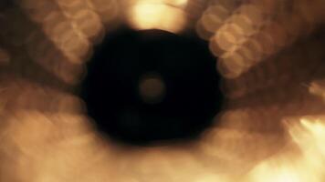 värma, lysande bokeh lampor skapa en magisk, drömmande atmosfär idealisk för bakgrunder och design. video