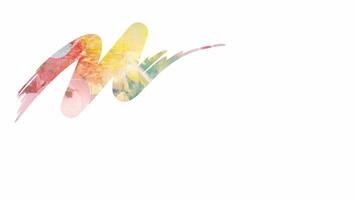 Vibrant brushstrokes sweeping across pristine white surface, generating dynamic visual transition with energetic artistic movement and graphic design aesthetic, with transparency in alpha channel. video