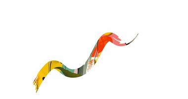 äkta färgrik penseldrag skapande dynamisk vågig mönster, strömmande mjukt tvärs över vit yta med vibrerande grafisk energi och konstnärlig rörelse, med genomskinlighet i alfa kanal video