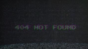 advertencia error peligro digital ruido falla efecto televisión pantalla antecedentes. 404 no encontró antecedentes. animación. video